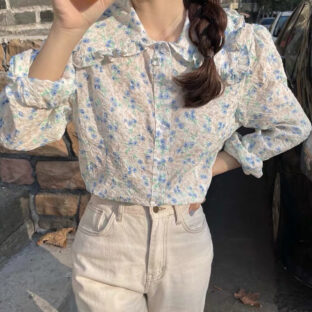 スプリングフラワーシャツ