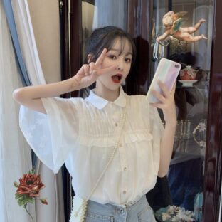 ホワイトスターシフォンシャツ