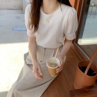 レースステッチTシャツ