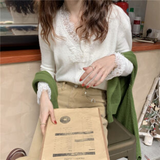 ナチュラルレースカーディガン