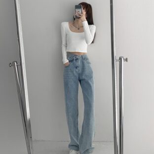 ドレープデニムパンツ