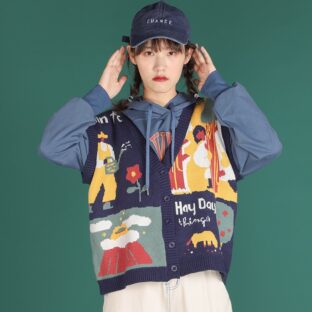 カラフルニットベスト