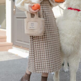 チェック柄ウールスカート