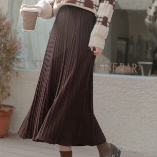 ブラウンプリーツスカート