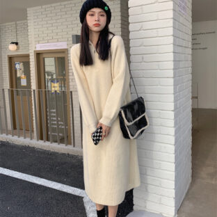 ジッパーニットワンピース