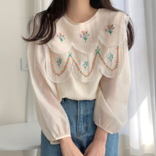 ウエーブショールブラウス