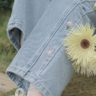 おはな刺繍デニム