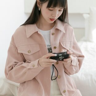 ピンクデニムジャケット