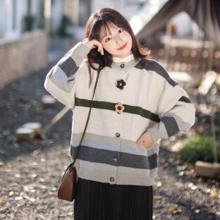 おはなストライプカーディガン