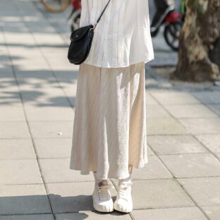 プリーツアプリコットスカート